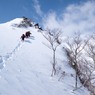 西黒尾根を登る群馬県警山岳警備隊　
