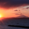 夕日と富士