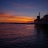フェリー埠頭の夜明け前
