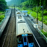 朝の無人駅