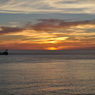 神津島　前浜海岸からの夕日　その１