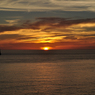 神津島　前浜海岸からの夕日　その２