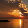 秋の播磨灘に沈む夕日８
