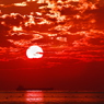 秋の播磨灘に沈む夕日９