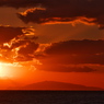 秋の播磨灘に沈む夕日１３