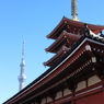 浅草寺（五重の塔）と東京スカイツリー