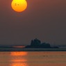丸い夕陽　３