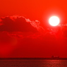 冬の播磨灘に沈む夕日１２