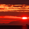 冬の播磨灘に沈む夕日１６