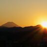 夕日と富士