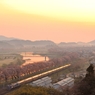 日の出と桜の風景