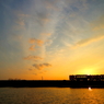 夕日を浴びて