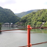 我谷吊橋から見た我谷ダム