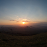  摩周湖第三展望台からの夕日-1-