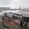雨のフランクフルト国際空港