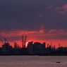 播磨灘の人工島に沈む夕日３