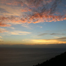 道の駅河野の夕景（2015/07/13）＝朱に染まった雲と越前海岸＝