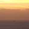 道の駅河野の夕景（2015/07/13）＝金色の空のフェリー＝