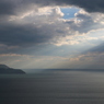 道の駅河野の夕景（2015/07/21）＝立石岬と天使のはしご＝
