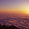 剱岳・早月尾根から眺める一面の雲海に沈む夕日
