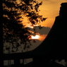 神社の夕焼け