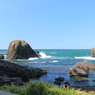 長茶ヶ浜の左側風景１～晴れの場合～（越前松島より）