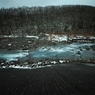 Blue river of the early winter