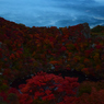 夕暮れ時の御池と紅葉
