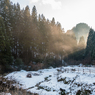 雪景色の斜光（西尾の里より）