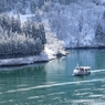 冬の庄川峡　淡雪淡陽２