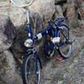 blue bike no saddle