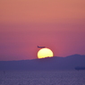 夕日と飛行機