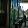 at the station