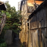 夕日に染まる　廃墟
