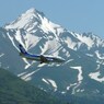 ジェット機と利尻山