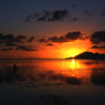 夕照に向かう