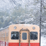大雪の中