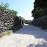 白い道とサンゴの石垣