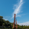 カリヨンベルの時計塔と秋の空(金亀公園より）