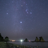 逢ヶ浜の奇岩と星空