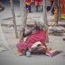 おばばの怒り～インド Old beggar woman with anger