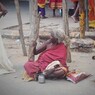おばばの怒り～インド Old beggar woman with anger
