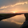 橋からの夕日