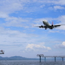 JAL B737-800 宍道湖からのアプローチ