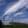 秋の空と電車