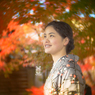 着物女子 紅葉Bokeh