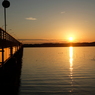 霞ヶ浦大橋と夕陽
