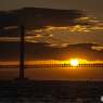 The sunrise of Akashi Bridge