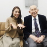 守永真彩と原良馬(朝日杯ﾌｭｰﾁｭﾘﾃｨｽﾃｰｸｽ当日のｳｲﾝｽﾞ後楽園にて)