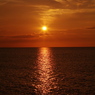 Orange sky and the sea